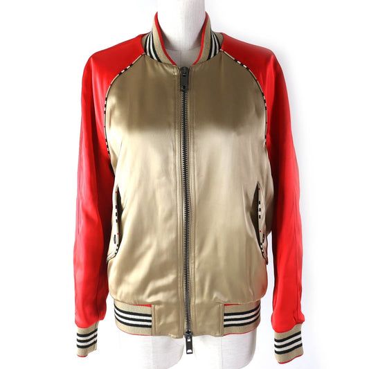 BURBERRY Blouson 8008762 Rayon Red Beige type 36