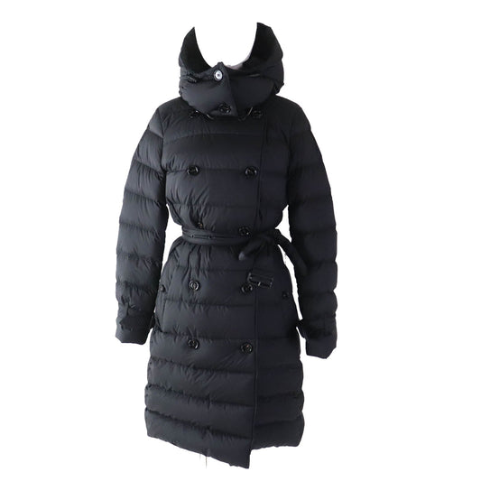 BURBERRY down coat 8044680 Outer material: 100% nylon, Lining: 100% nylon, Filling: 90% down, Filling: 10% feather, Upper lining: 100% polyester, Collar back: 100% polyester, Leather part: 100% cowhide black Women S