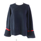 CELINE knit 3C56 7257 Main: 100% wool, Part: 100% cotton Navy red Phoebe Philonite Women S