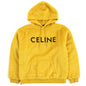 CELINE Hoodie 2Y964925R Outer: 62% alpaca, Outer: 38% wool, Lining: 100% rayon, Rib: 96% cotton, 4% polyurethane, Filling: 100% polyester Mustard Black Fuzzy wool loose fit hoodie mens L