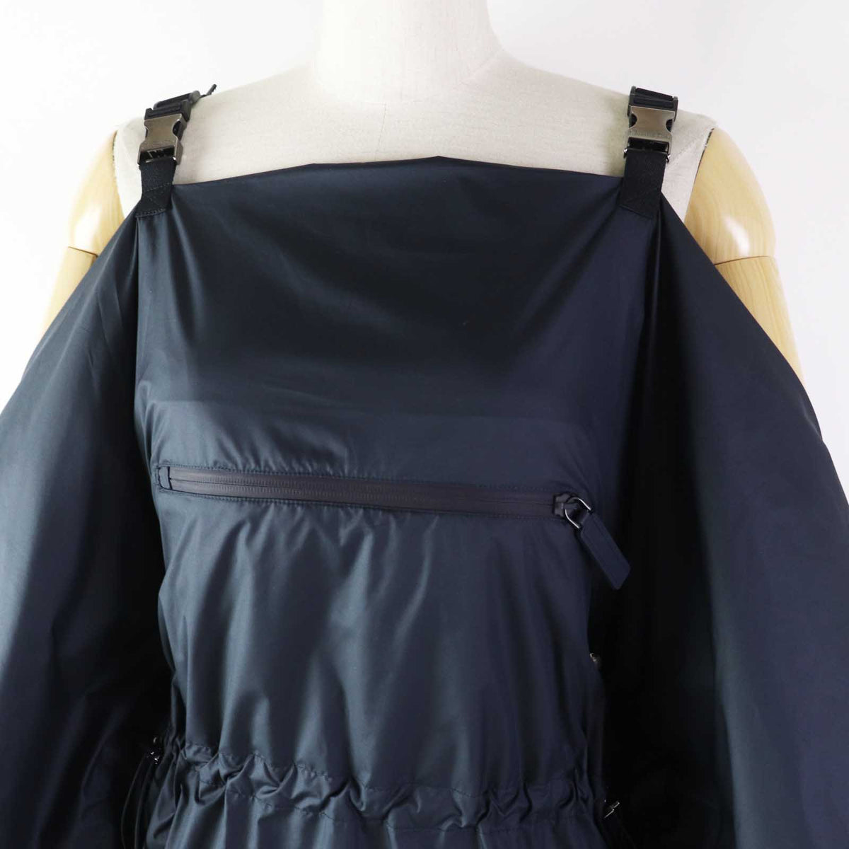 Christian Dior one piece 217R65A2829 Main: 100% polyester Navy Off Shoulder Drawstring Dress Women XS Rovelle Bags