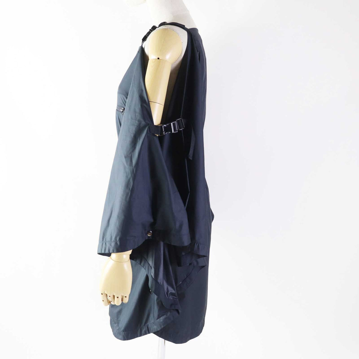 Christian Dior one piece 217R65A2829 Main: 100% polyester Navy Off Shoulder Drawstring Dress Women XS Rovelle Bags