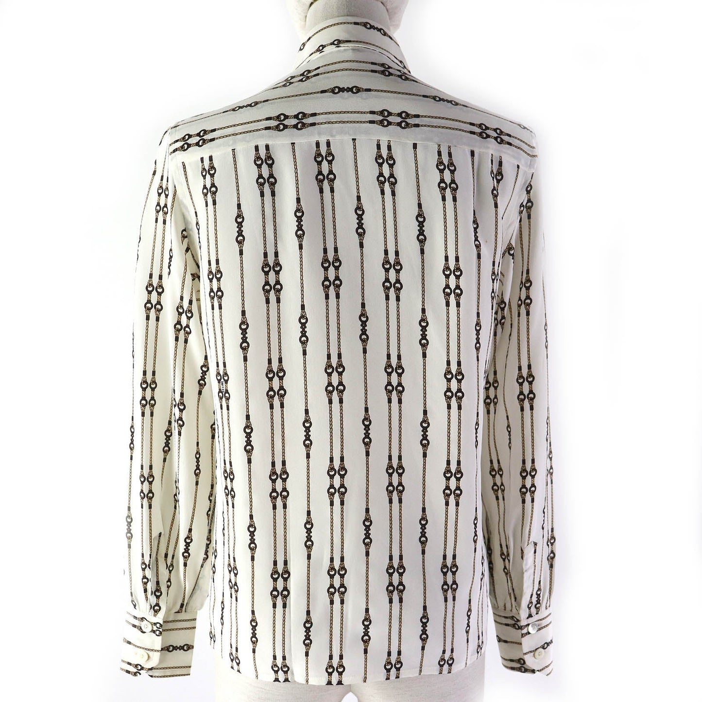 CELINE Long sleeve shirt Main: 100% silk Off-white Brown type Women 38