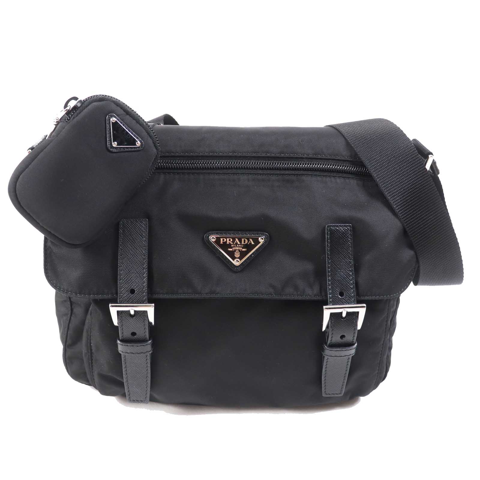 Prada Shoulder Bag 1Bd953 Main Nylon Part Leather Nero Black Re-Nylon Women Rovelle Bags