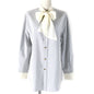 CELINE Long sleeve shirt 2C904562T Outer: 100% silk, Main: 69% acetate, Main: 31% silk Blue white Women 38