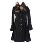 BURBERRY BLUE LABEL trench coat Main: 100% cotton, Fur: Fox, Lining: Cupra, Lining: Polyester, Sleeve lining: Polyester black Women 36