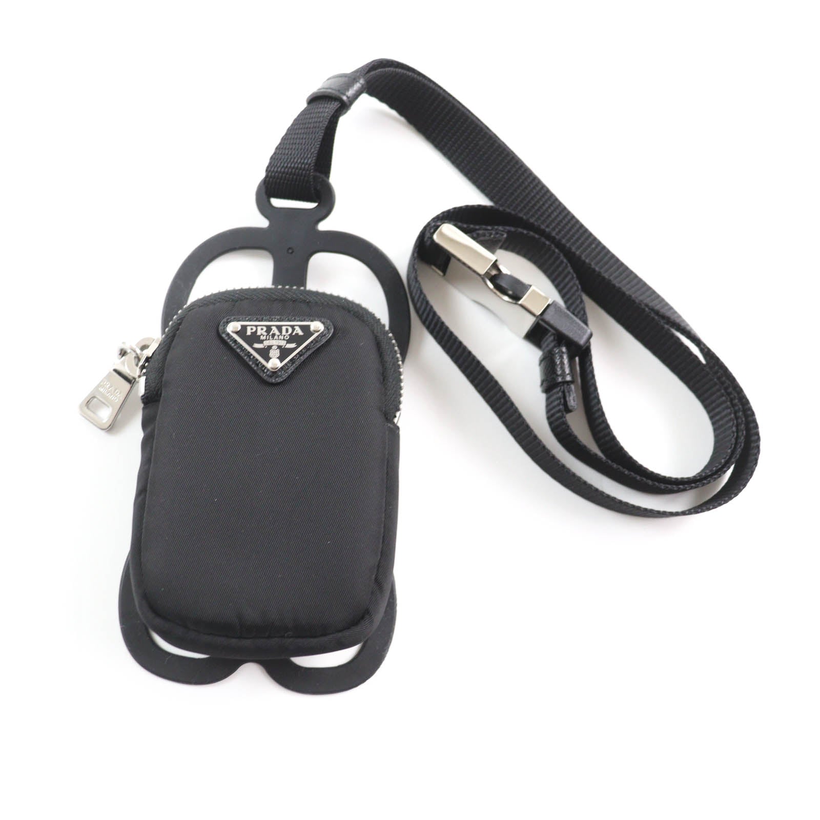 Prada Pouch 1Zt016 Nylon Black Rovelle Bags