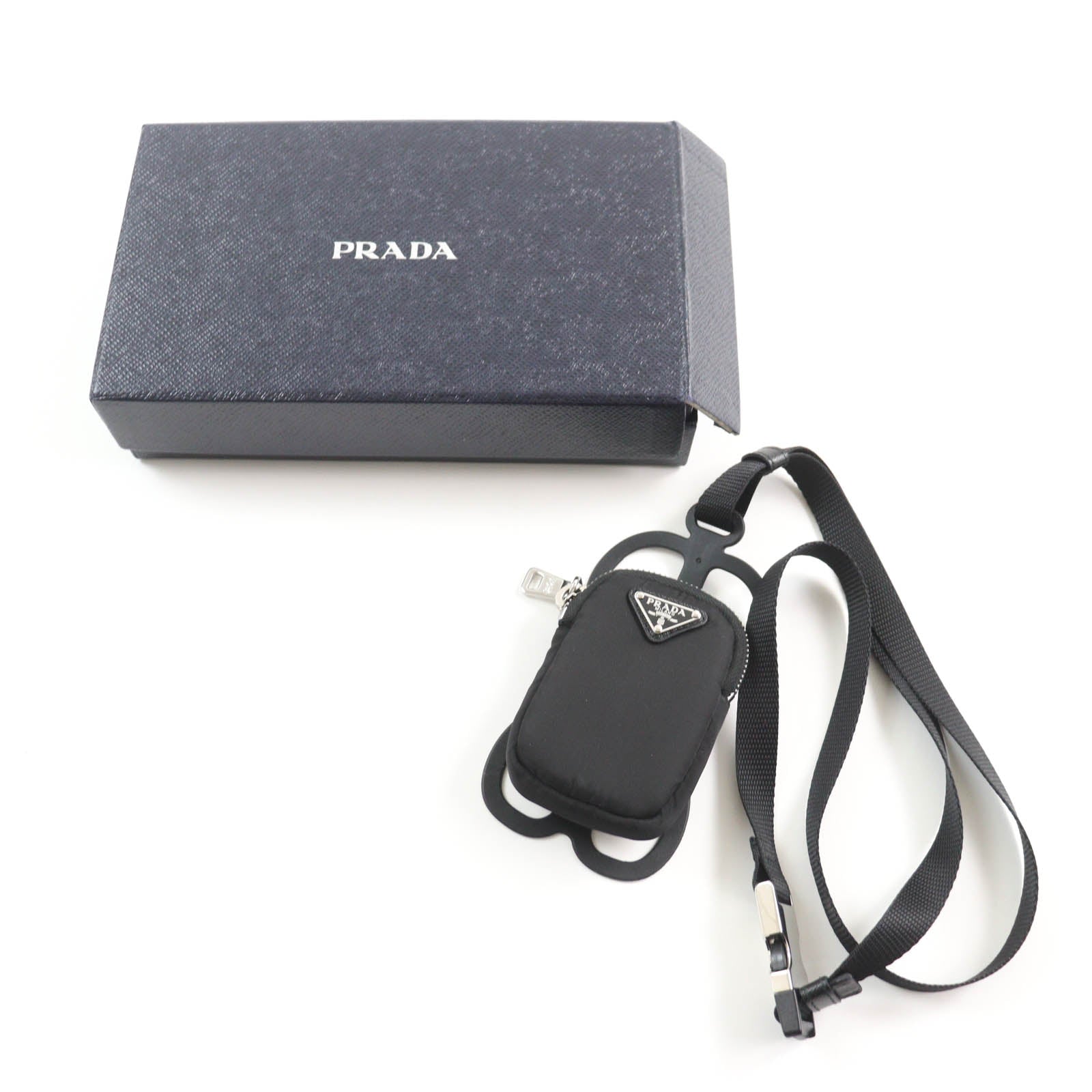 Prada Pouch 1Zt016 Nylon Black Rovelle Bags