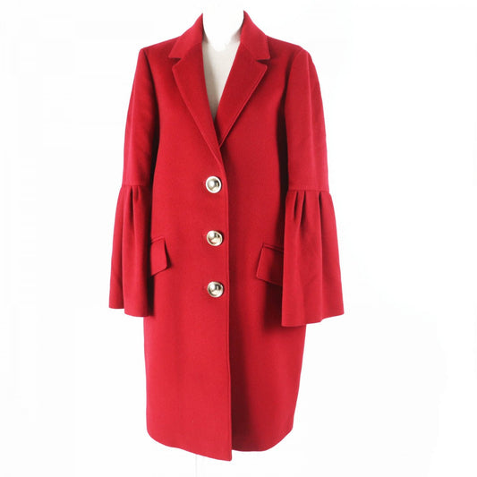 BURBERRY coat Outer: 80% wool, Outer: 20% cashmere, Lining: 50% acetate, Lining: 50% viscose (rayon), Part: 100% viscose (rayon) Red Women 40