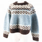 CELINE knit 2A55U120O Main: 100% wool Light Blue Brown White Women S