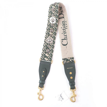 Christian Dior Shoulder strap Canvas, Leather Green type Trotter Embroidered shoulder strap Women Rovelle Bags