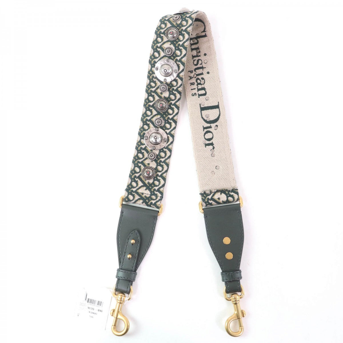 Christian Dior Shoulder strap Canvas, Leather Green type Trotter Embroidered shoulder strap Women Rovelle Bags