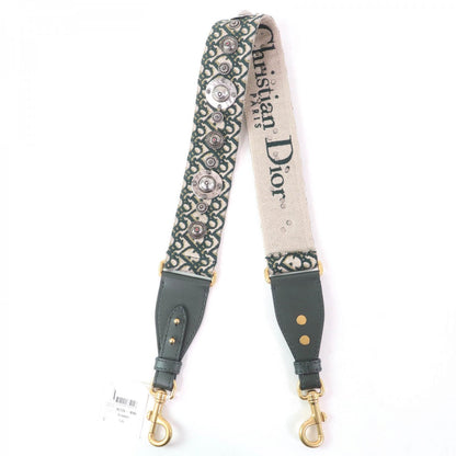 Christian Dior Shoulder strap Canvas, Leather Green type Trotter Embroidered shoulder strap Women Rovelle Bags