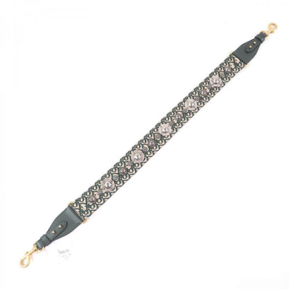 Christian Dior Shoulder strap Canvas, Leather Green type Trotter Embroidered shoulder strap Women Rovelle Bags