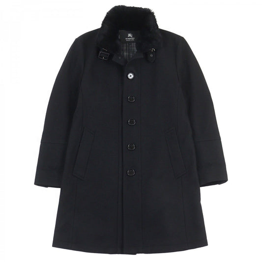 BURBERRY BLACK LABEL coat D1B93-206-09 Outer material: 75% wool, Outer material: 20% nylon, Outer material: 5% cashmere, Fur: rabbit, Part: cowhide black mens L