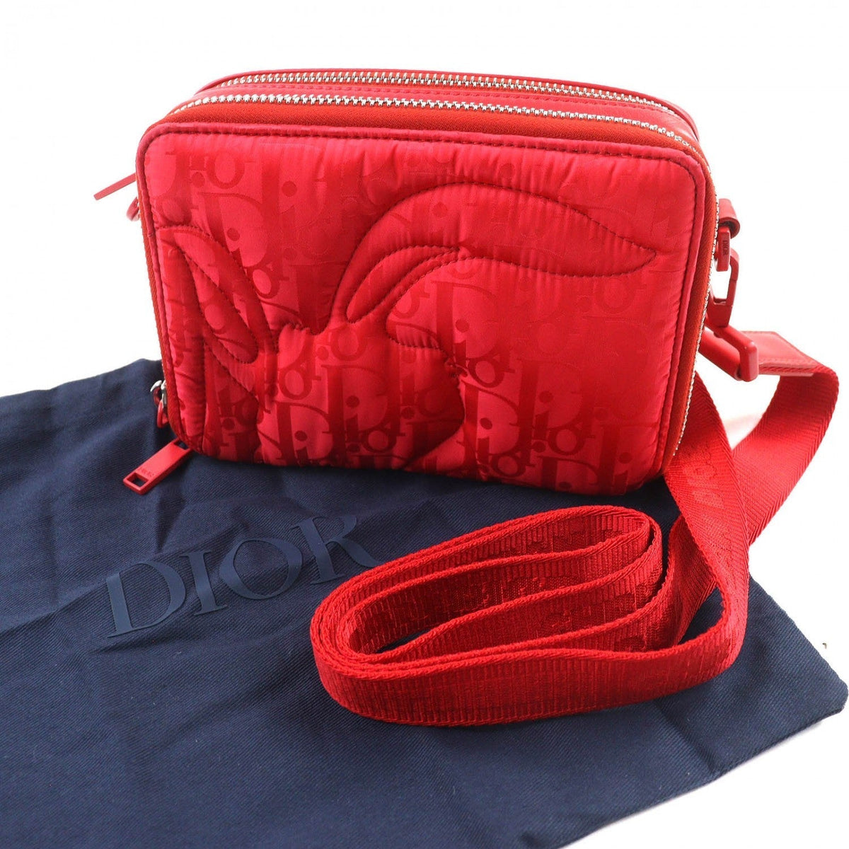 Dior Shoulder Bag 2ESBC119RAY leather Red Rovelle Bags