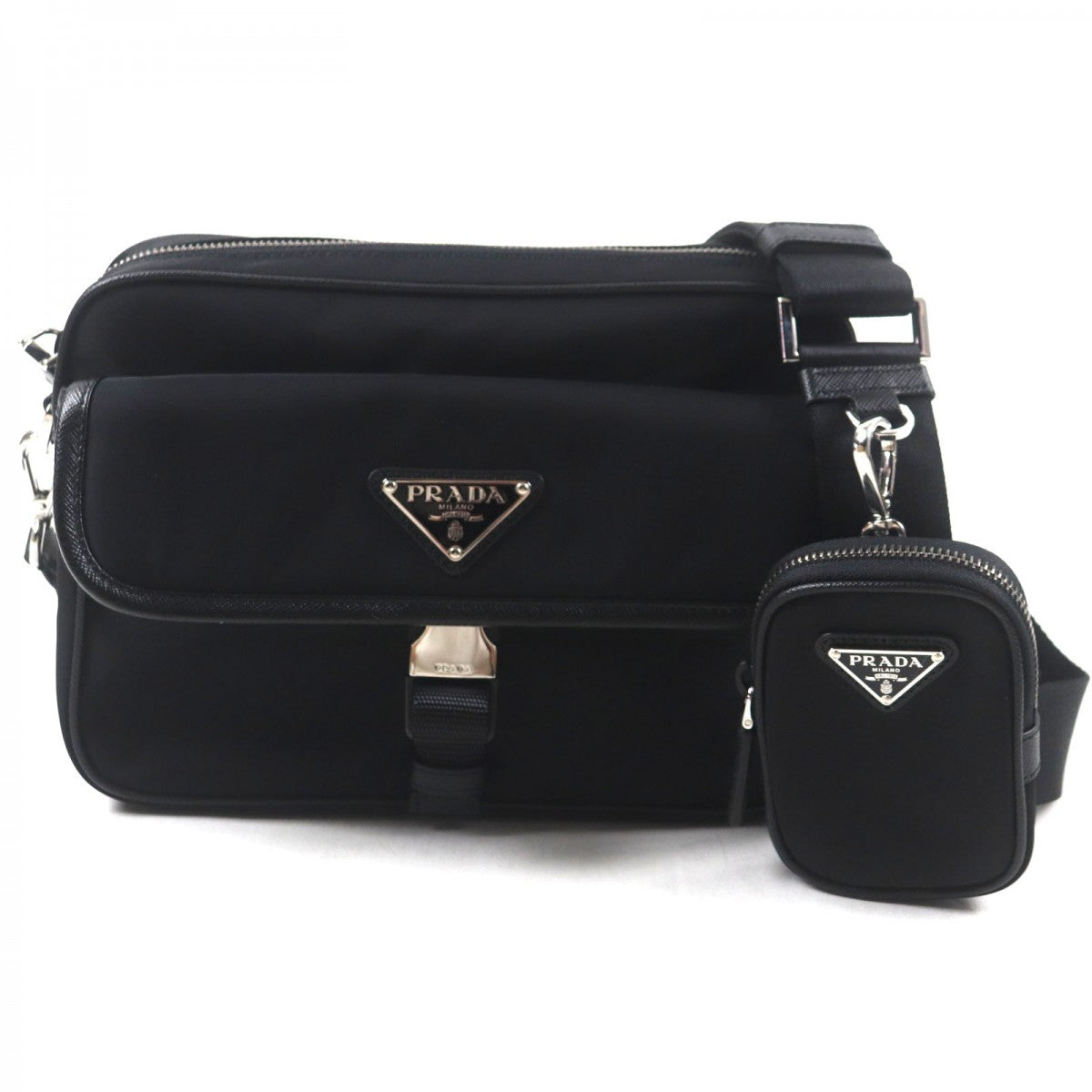Prada Shoulder Bag 2Vh133 Nylon Black Rovelle Bags