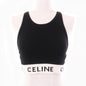 CELINE Tank top 2A68L372N cotton Black/Cream Athlete Bra / Mesh S