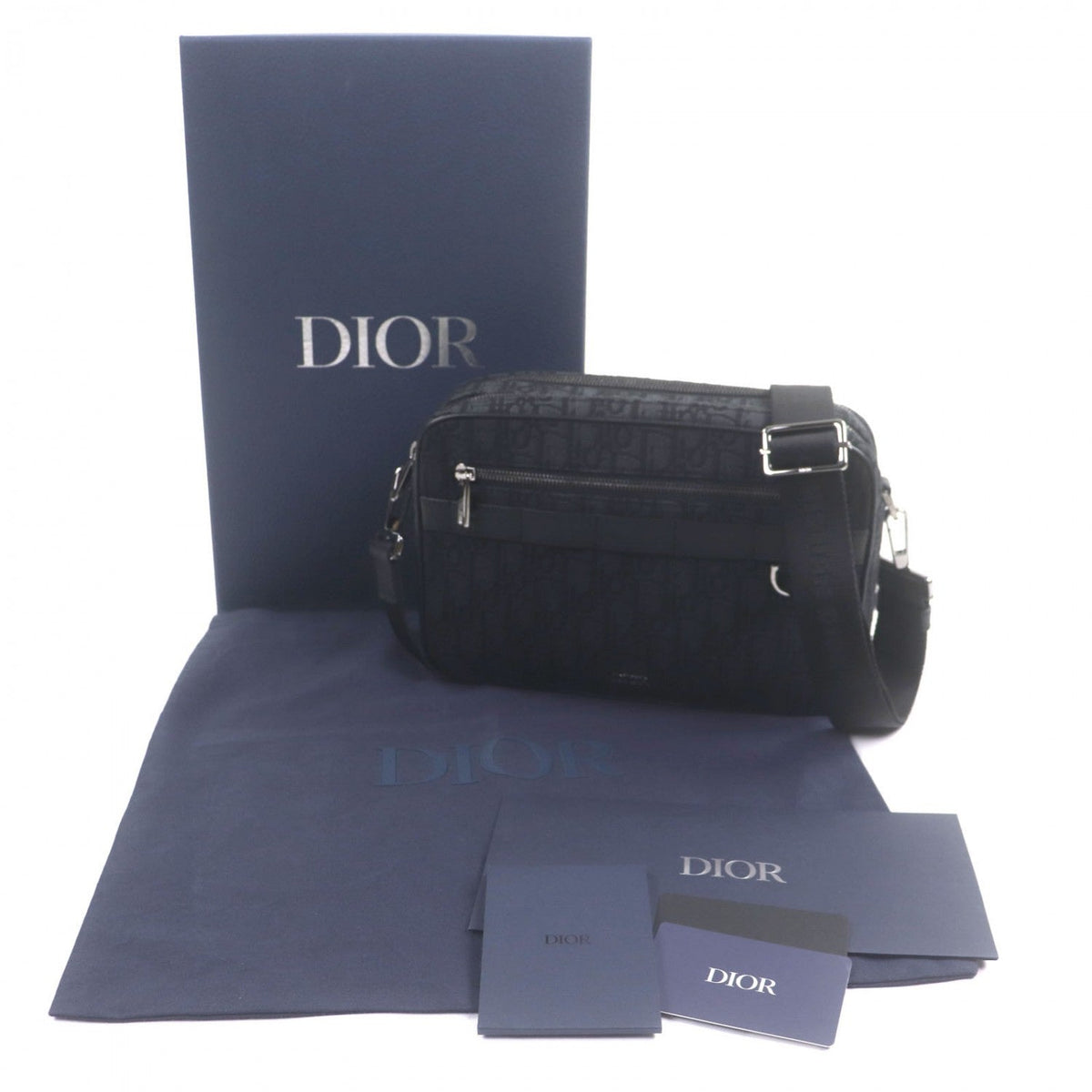 Dior HOMME Shoulder Bag 1ESPO297YKY canvas black Safari Maxi Oblique Rovelle Bags