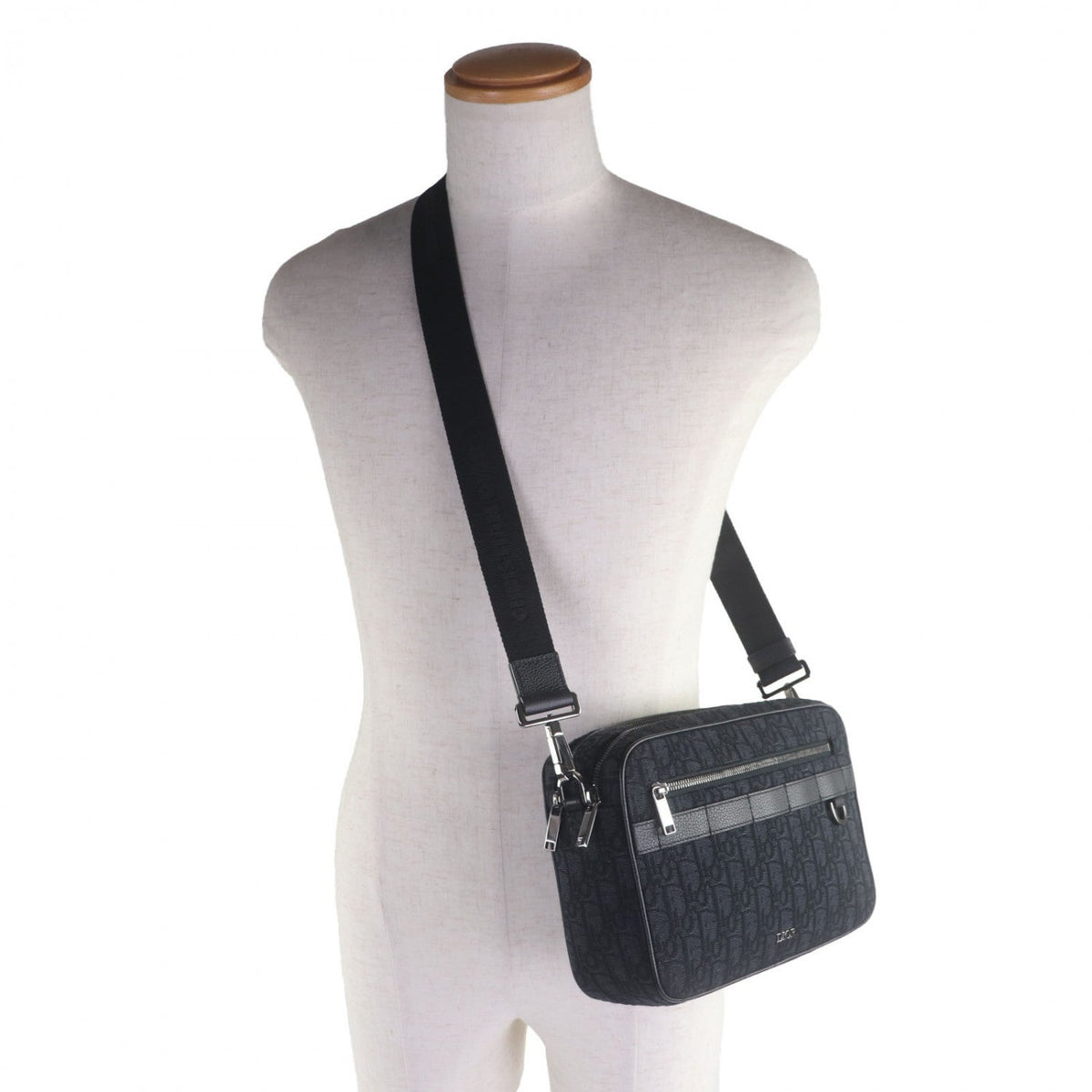 Dior HOMME Shoulder Bag 1ESPO297YKY canvas black Safari Maxi Oblique Rovelle Bags