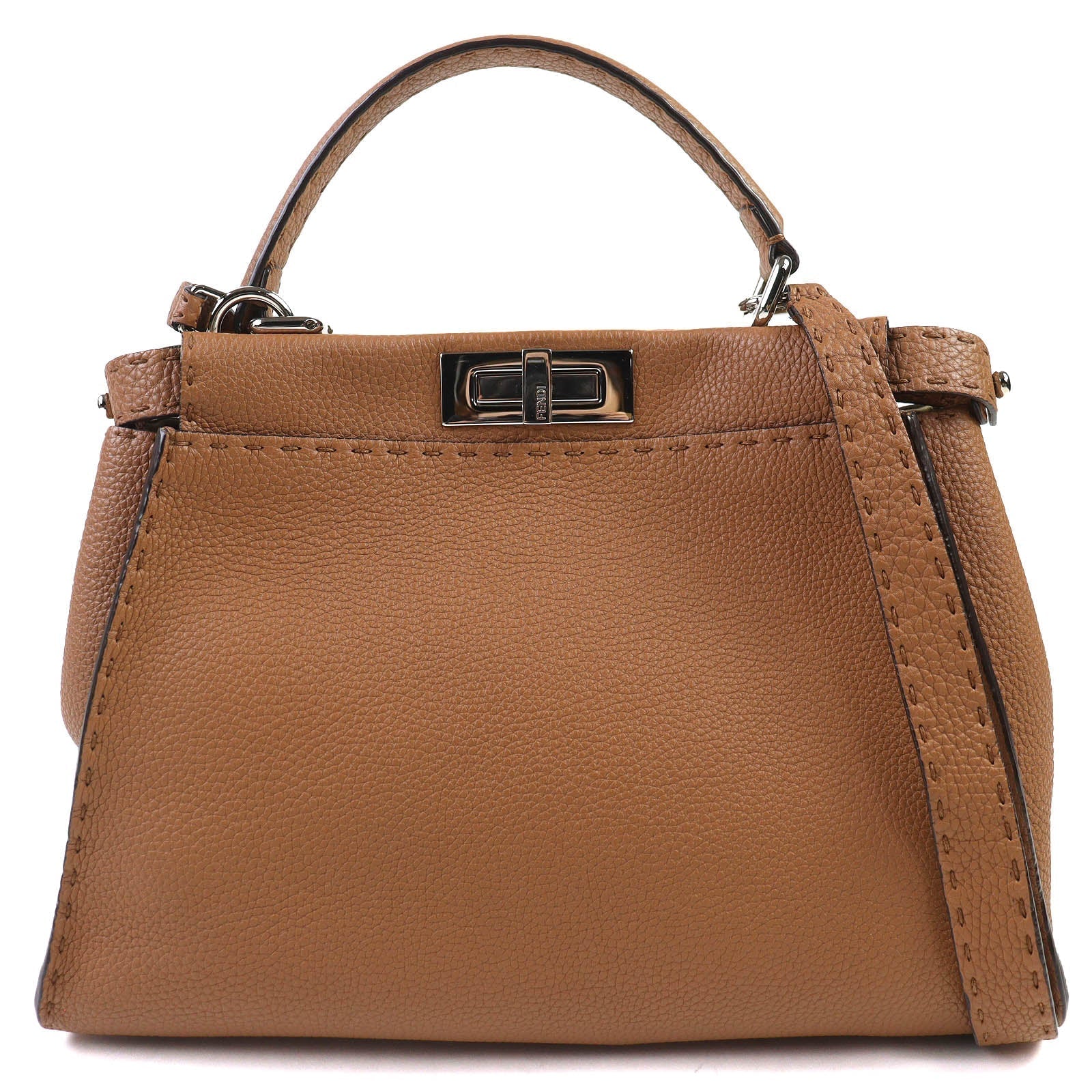 Fendi Peekaboo Leather 2Way Handbag Rovelle Bags