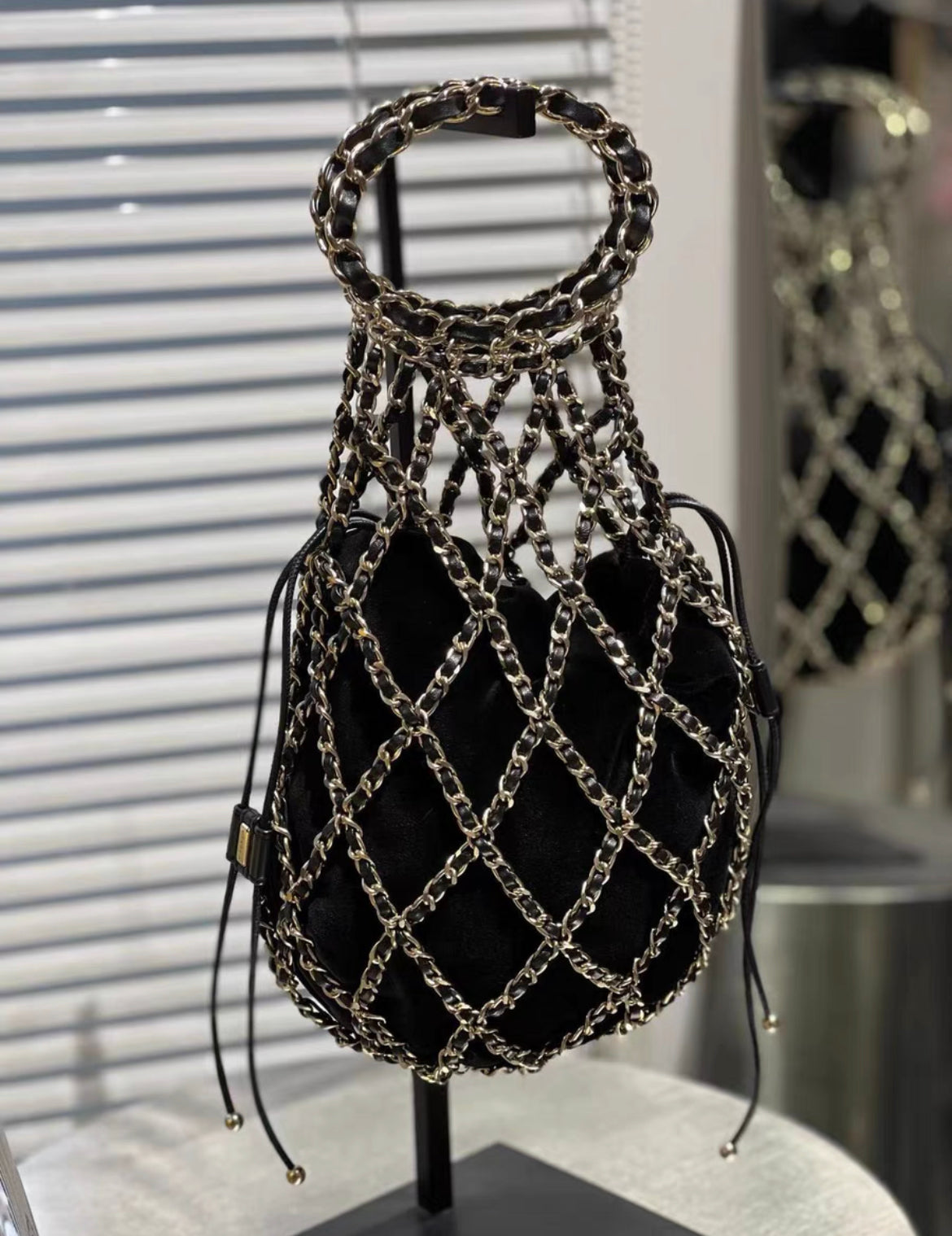 Chanel Luxury Velvet Black Handbag Rovelle Bags