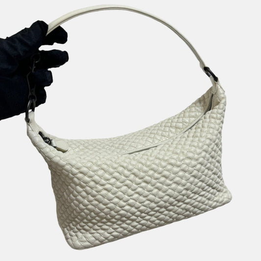 Bottega Veneta Sloane Padded Shoulder Bag White Small 25cm