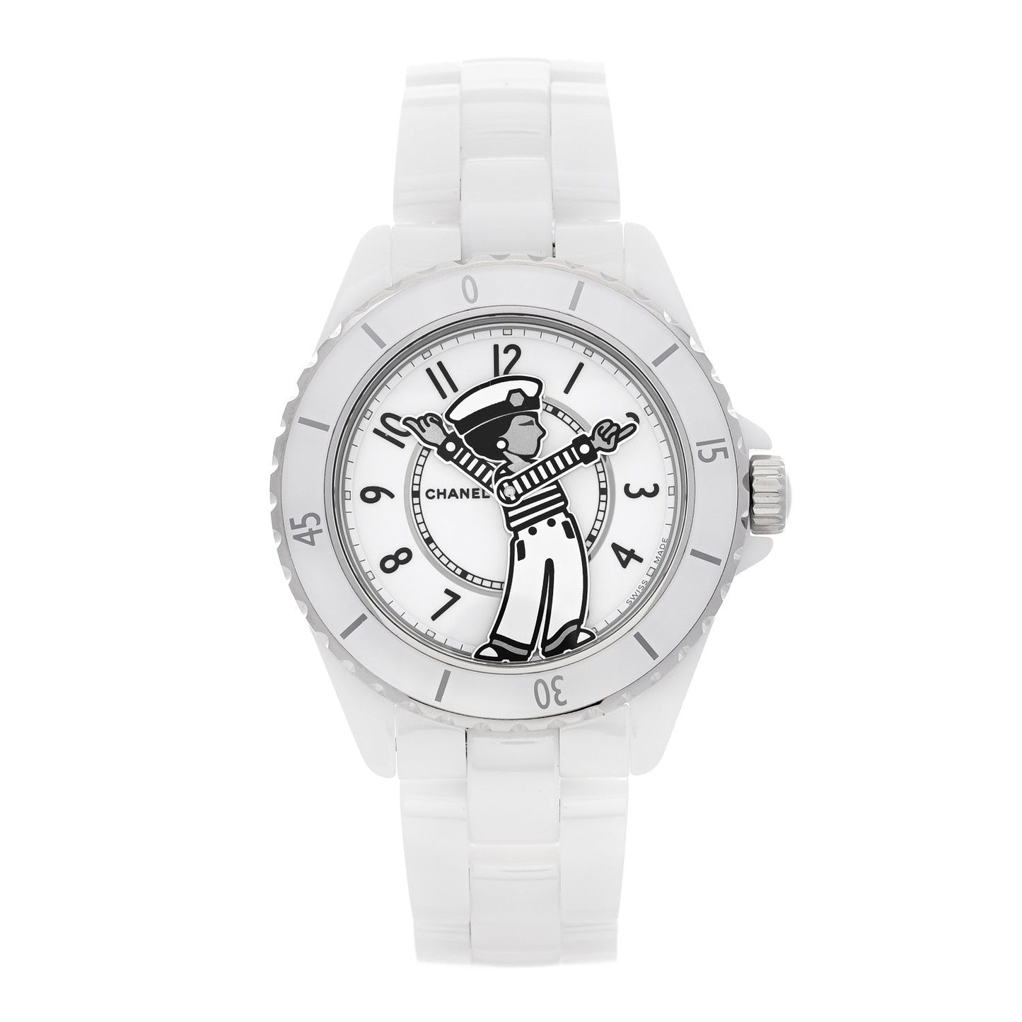 Stainless Steel Ceramic 38mm J12 Limited Edition Mademoiselle La Pausa Automatic Watch White