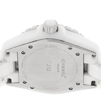 Stainless Steel Ceramic Diamond Dial 38mm J12 Automatic Watch White