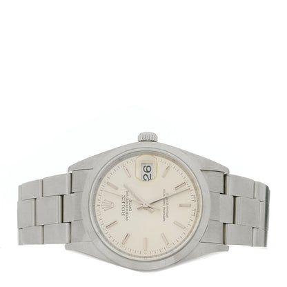 Stainless Steel 34mm Oyster Perpertual Date Watch Silver 15200
