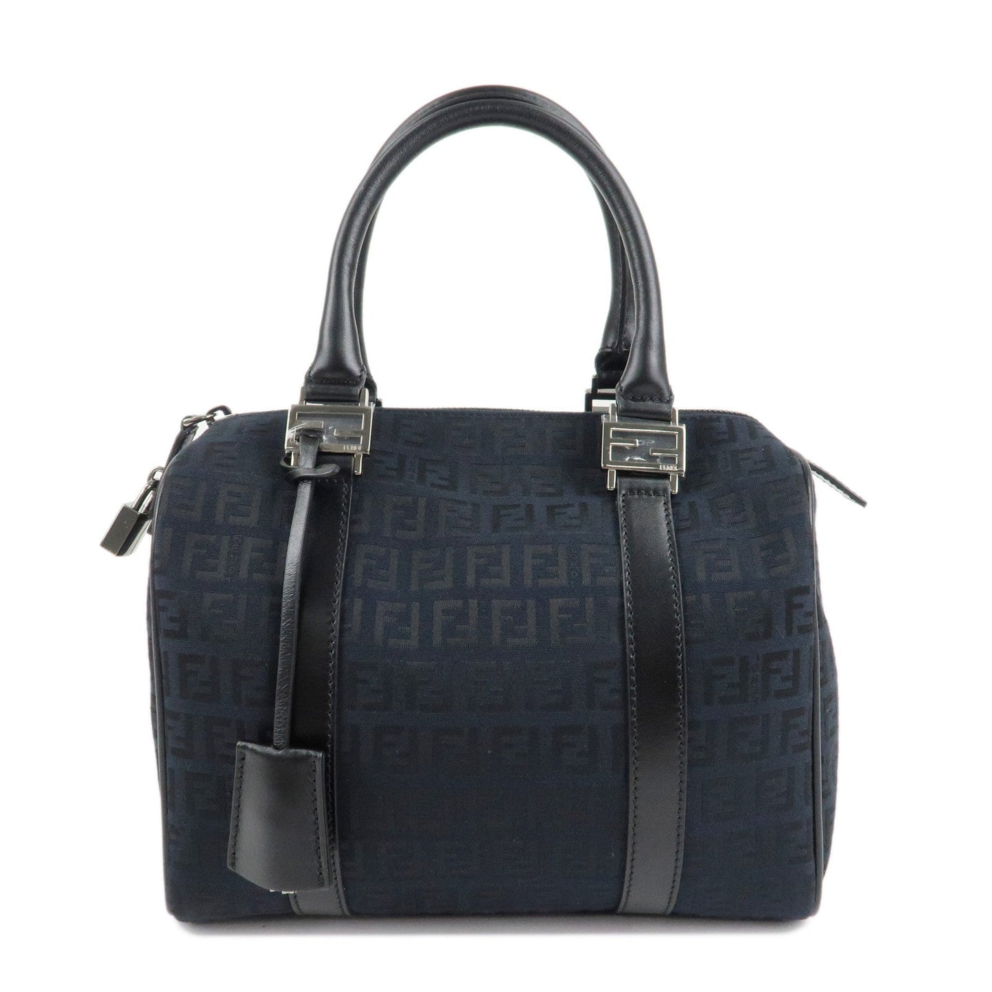 FENDI Zucca PVC Enamel Mini Boston Bag Black 8BL068 Rovelle Bags