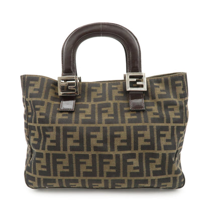 FENDI Zucca Canvas Leather Tote Bag Brown Black 26329 Rovelle Bags