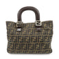 FENDI Zucca Canvas Leather Tote Bag Brown Black 26329 Rovelle Bags