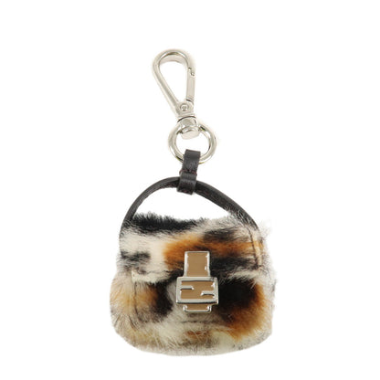 FENDI Pony Hair Leather Pico Baguette Charm Brown 7AS133 Rovelle Bags