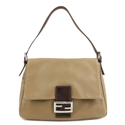 FENDI Mamma Baguette Leather Shoulder Bag Hand Bag Beige Rovelle Bags