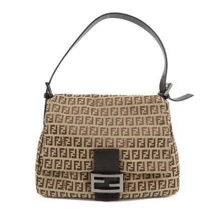 FENDI Zucchino Canvas Leather Mamma Bucket Shoulder Bag 8BR001 Rovelle Bags