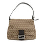 FENDI Zucchino Canvas Leather Mamma Bucket Shoulder Bag 8BR001 Rovelle Bags