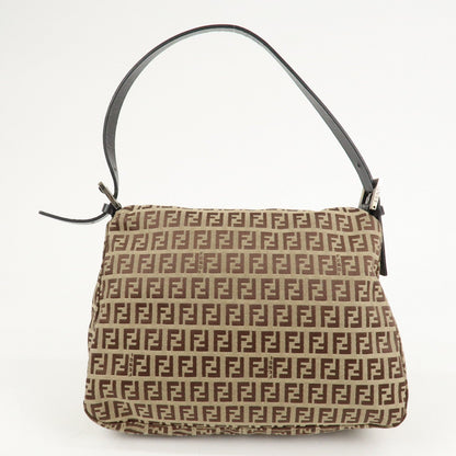 FENDI Zucchino Canvas Leather Mamma Bucket Shoulder Bag 8BR001 Rovelle Bags