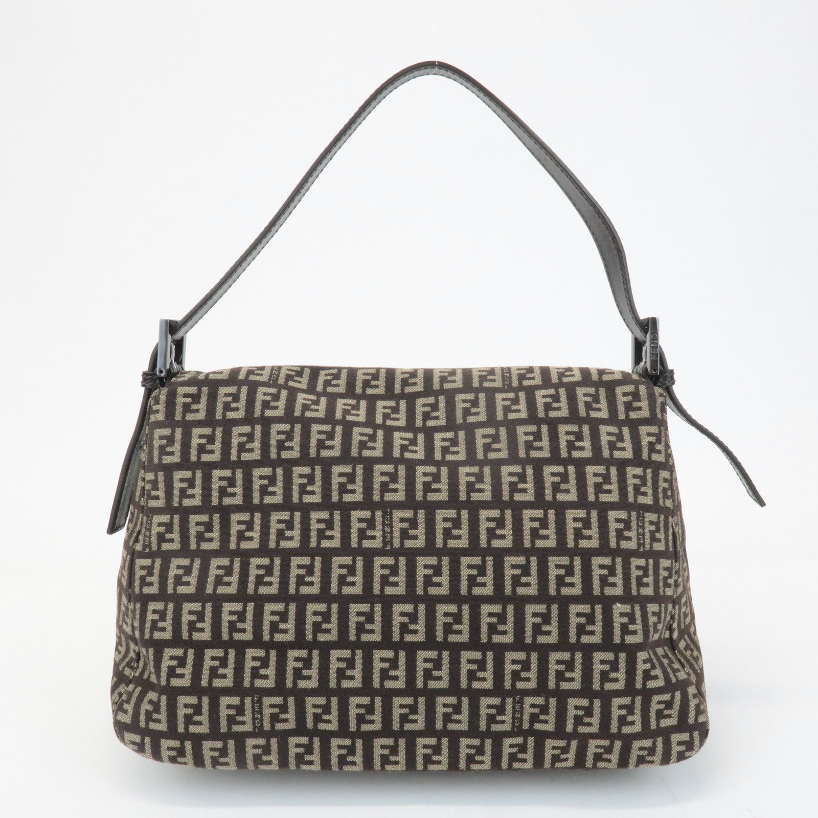FENDI Mamma Baguette Zucchino Canvas Leather Shoulder Bag 8BR001 Rovelle Bags