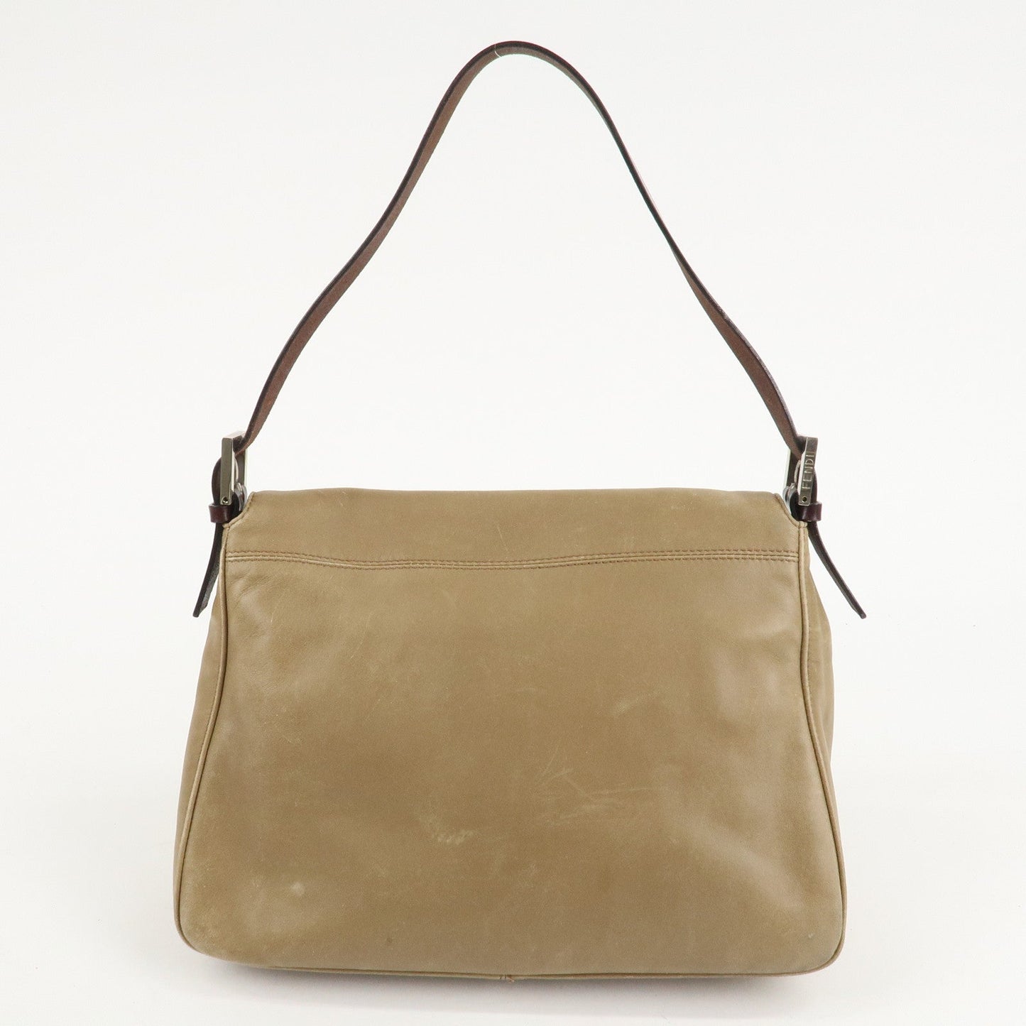 FENDI Mamma Baguette Leather Shoulder Bag Hand Bag Beige Rovelle Bags