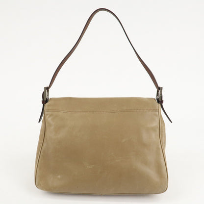 FENDI Mamma Baguette Leather Shoulder Bag Hand Bag Beige Rovelle Bags