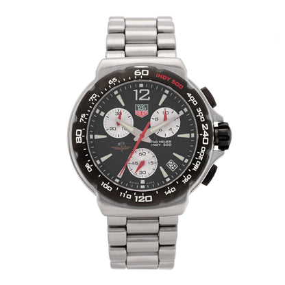 Stainless Steel 41mm Formula 1 Indy 500 Chronograph Quartz Watch Black CAC111A