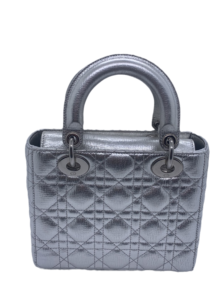 Lady Dior ABCdior Small Silver Cannage Lambskin Handbag 29-MA-0157 Rovelle Bags