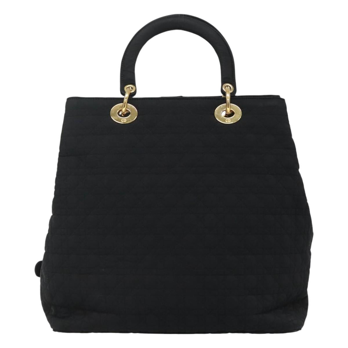 Christian Dior Lady Dior Bag Nylon Black Nylon Handbag Rovelle Bags