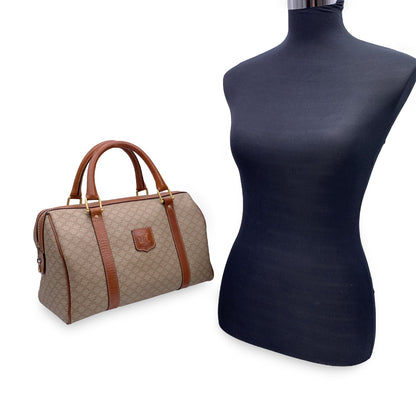 Luxury CELINE Beige Macadam Canvas Duffel Duffle Boston Bag