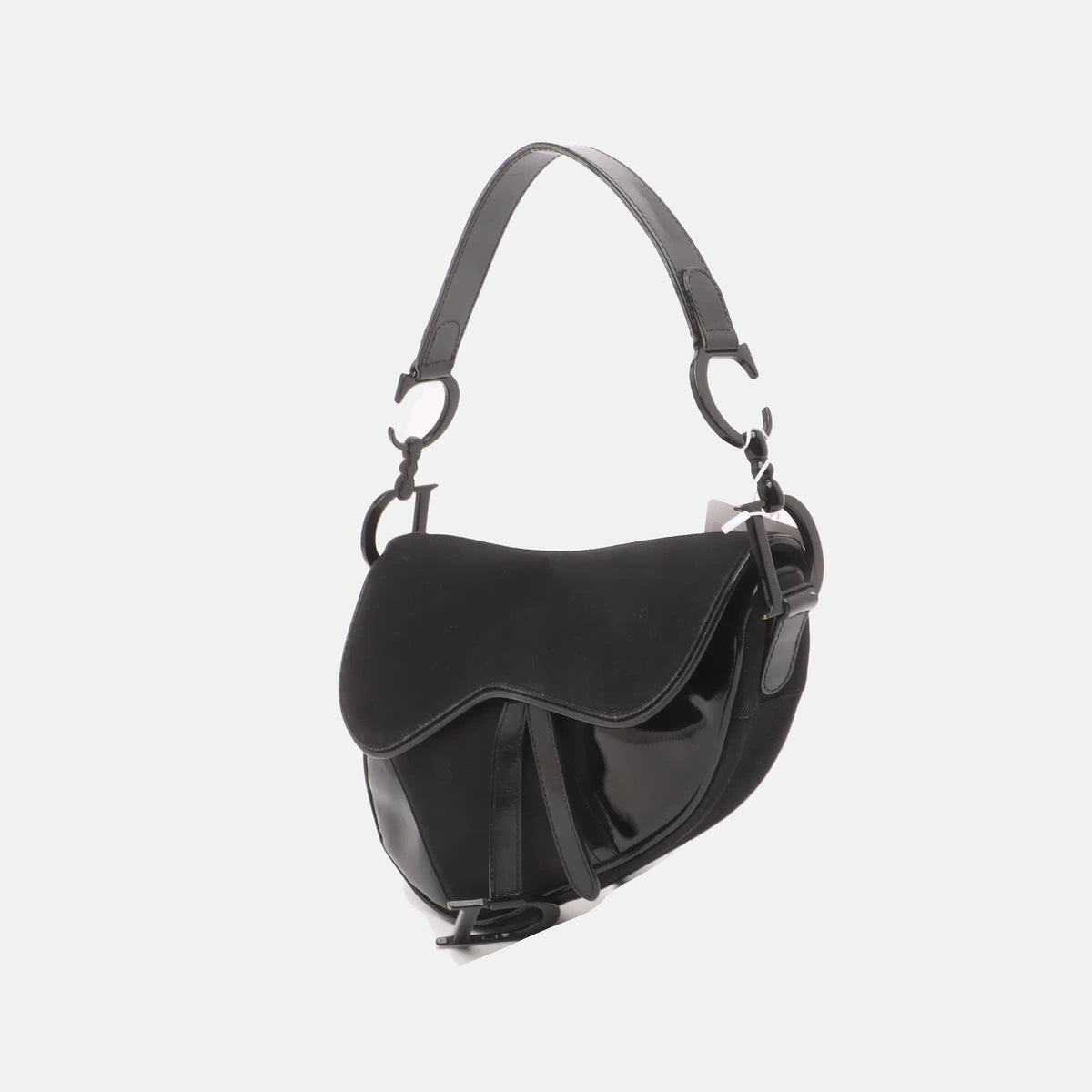 Dior Saddle So Black Fabric and Patent Leather Shoulder Bag Rovelle Bags