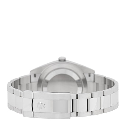 Stainless Steel 18K White Gold Diamond 41mm Oyster Perpetual Datejust Watch Black 126334