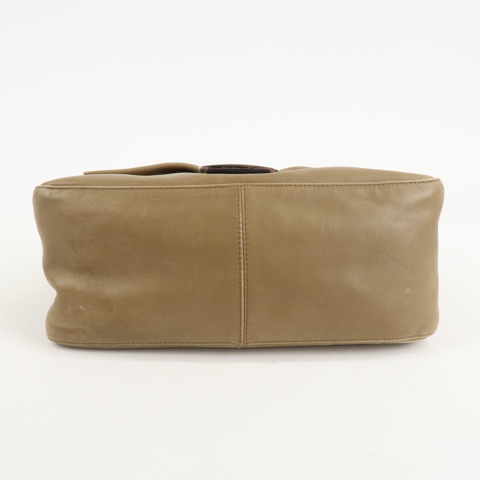 FENDI Mamma Baguette Leather Shoulder Bag Hand Bag Beige Rovelle Bags
