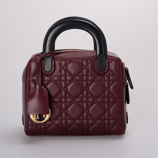 Christian Dior Lambskin Burgundy Cannage Lily Tote Bag Rovelle Bags