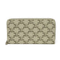 CELINE Long Wallet Purse 10B552BZR.04LE Triomphe canvas (coated) x calfskin Ecru Triomphe Large zip wallet
